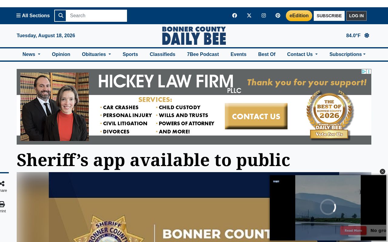 Bonner County Sheriff Connect booking information news report