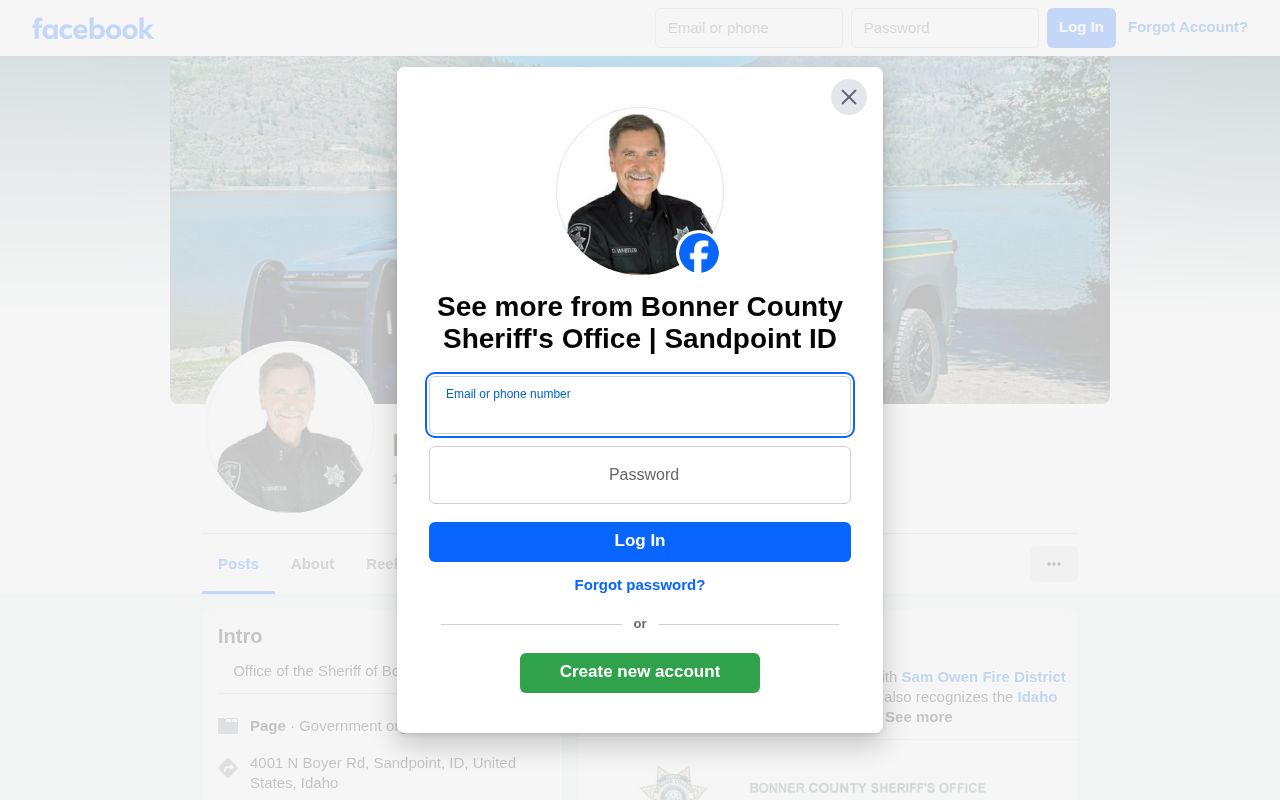 Bonner County Sheriff's official social destination for wanted notices